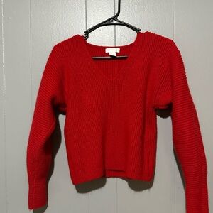H&M Vibrant Red V-Neck Cardigan
